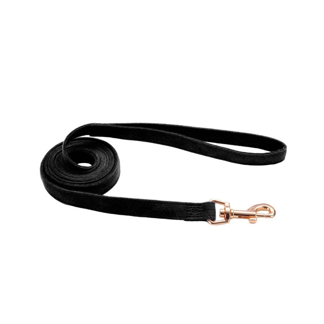 Accent Microfiber Dog Leash, Mod Black with Leopard Bow, 5/8" x 06'
