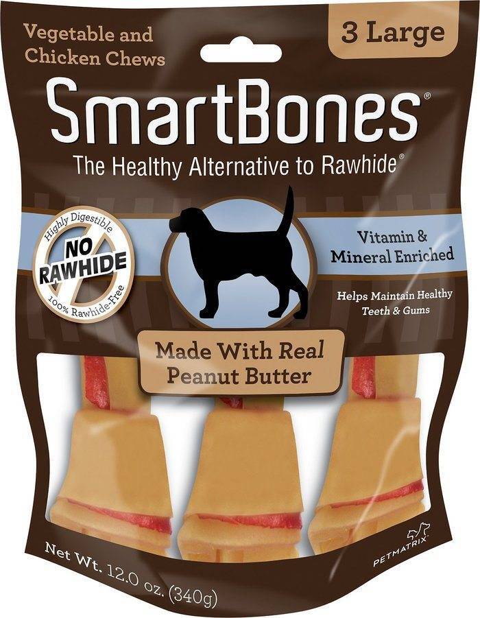 SmartBones Peanut Butter Large Chews, 3 Pack