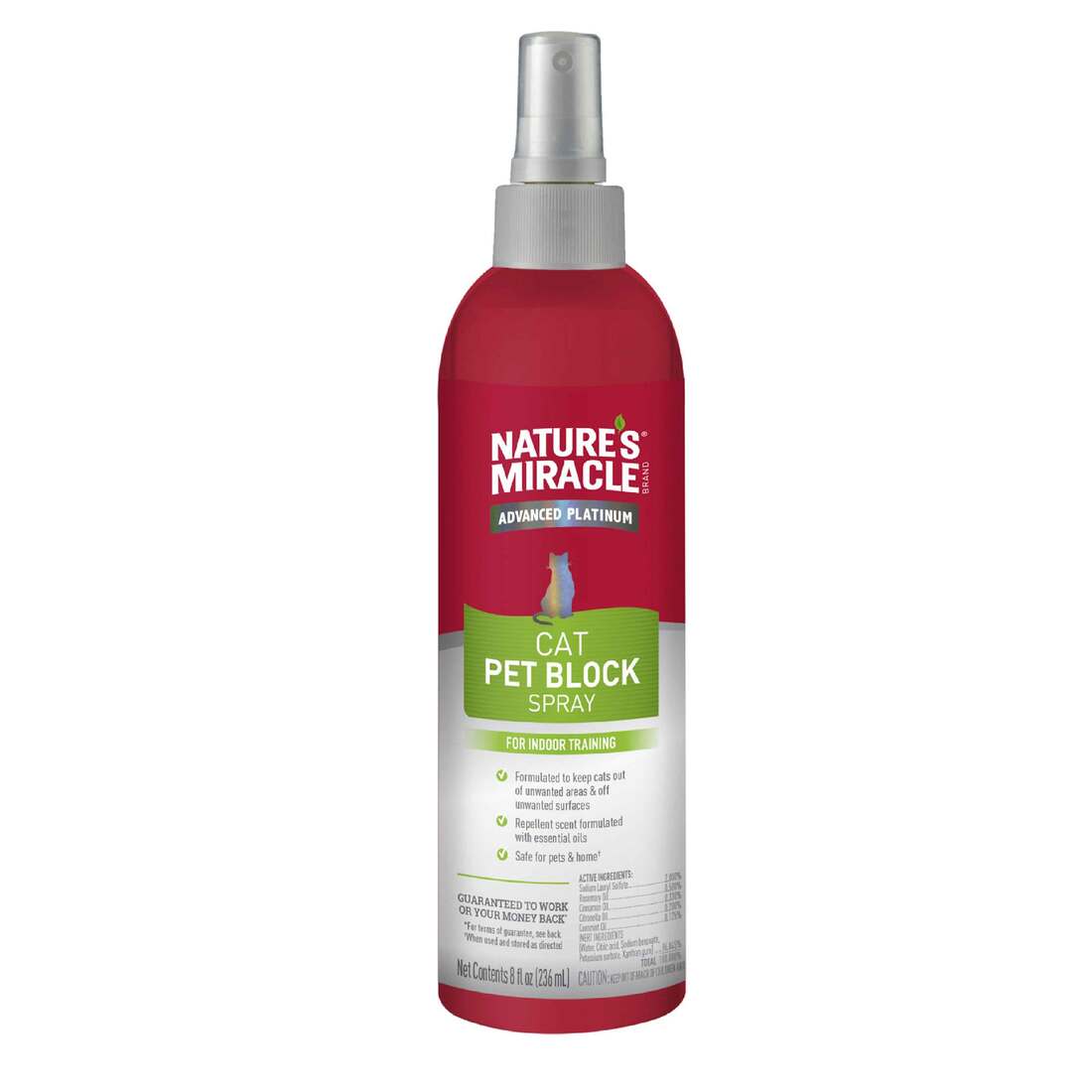 Nature's Miracle Advanced Platinum Cat Pet Block Repellent Spray, 16 Ounces