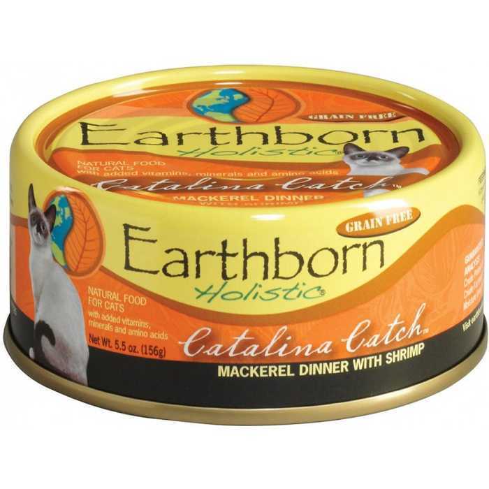 Earthborn Holistic? Natural Wet Cat Food, Grain Free Catalina Catch Mackerel Dinner with Shrimp in G