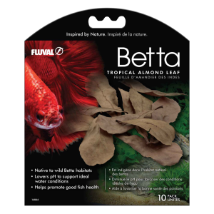 Fluval Betta Tropical Almond Leaves Fish Decor, 10 Count