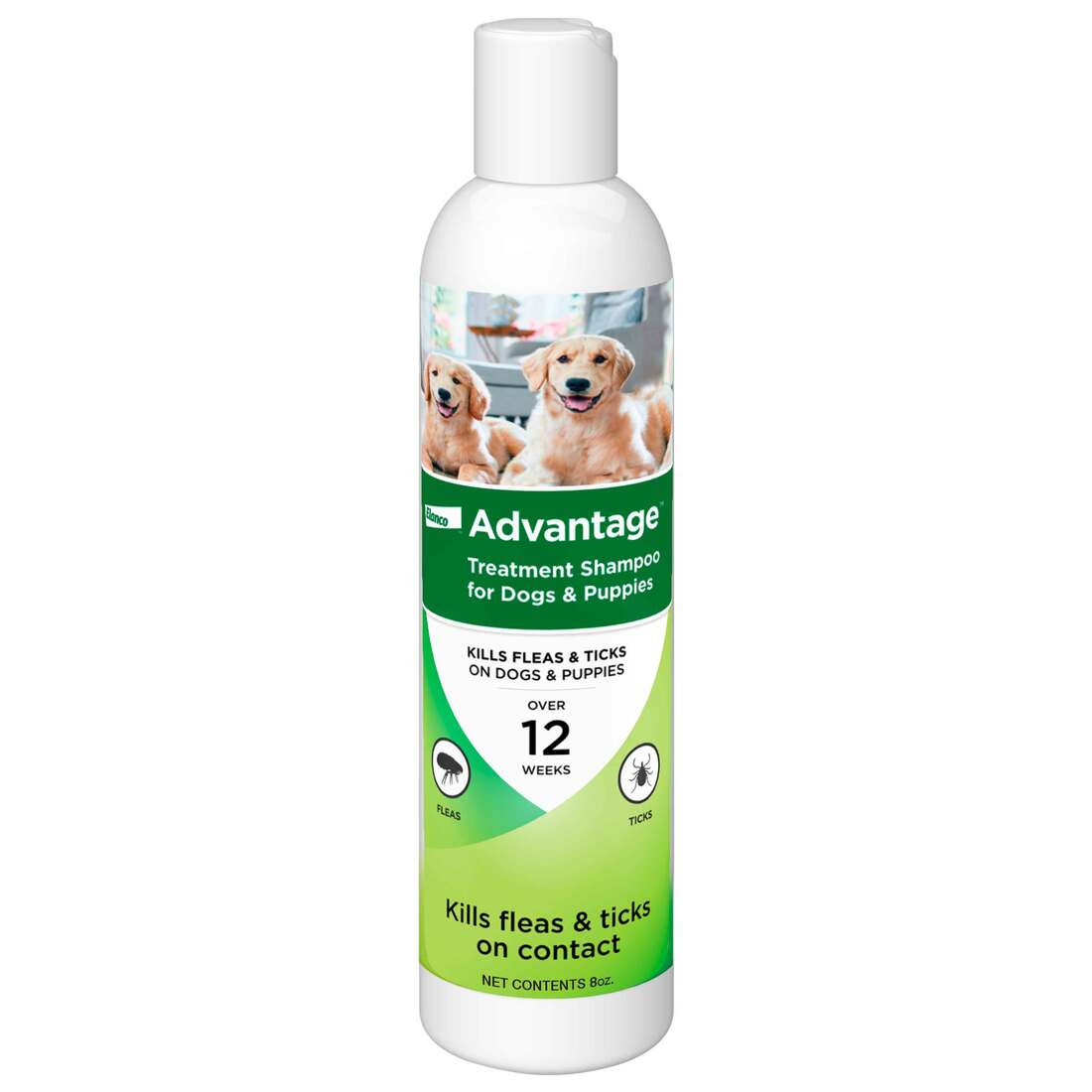 Advantage Flea & Tick Treatment Shampoo for Dogs & Puppies, 8 Ounces