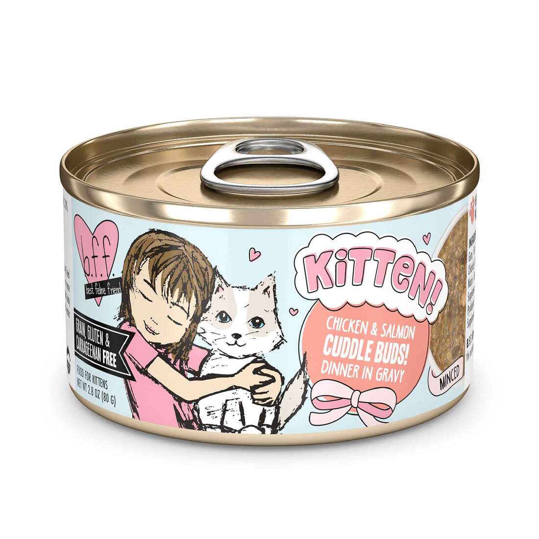 Weruva BFF Natural Wet Cat Food, Kitten Chicken & Salmon Cuddle Buds, 2.8 Ounces