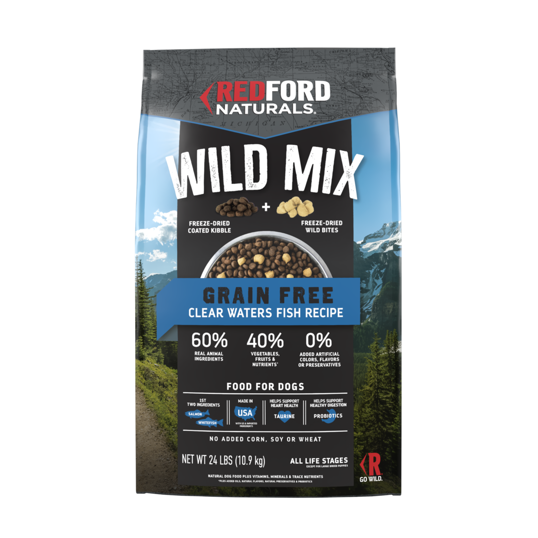Redford Naturals Wild Mix Grain Free Dog Food, Clear Waters Fish Recipe
