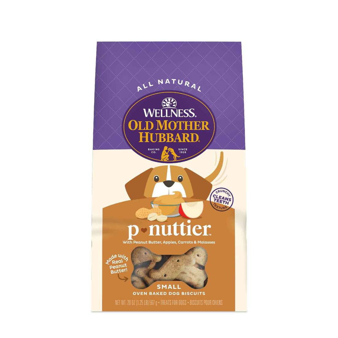 Wellness Old Mother Hubbard Classic P-Nuttier Natural Small Oven-Baked Biscuits Dog Treats, 20 Ounce