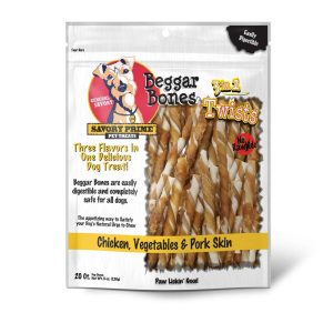 Savory Prime Beggar Bone 3-In-1 Twist Stick Dog Treats