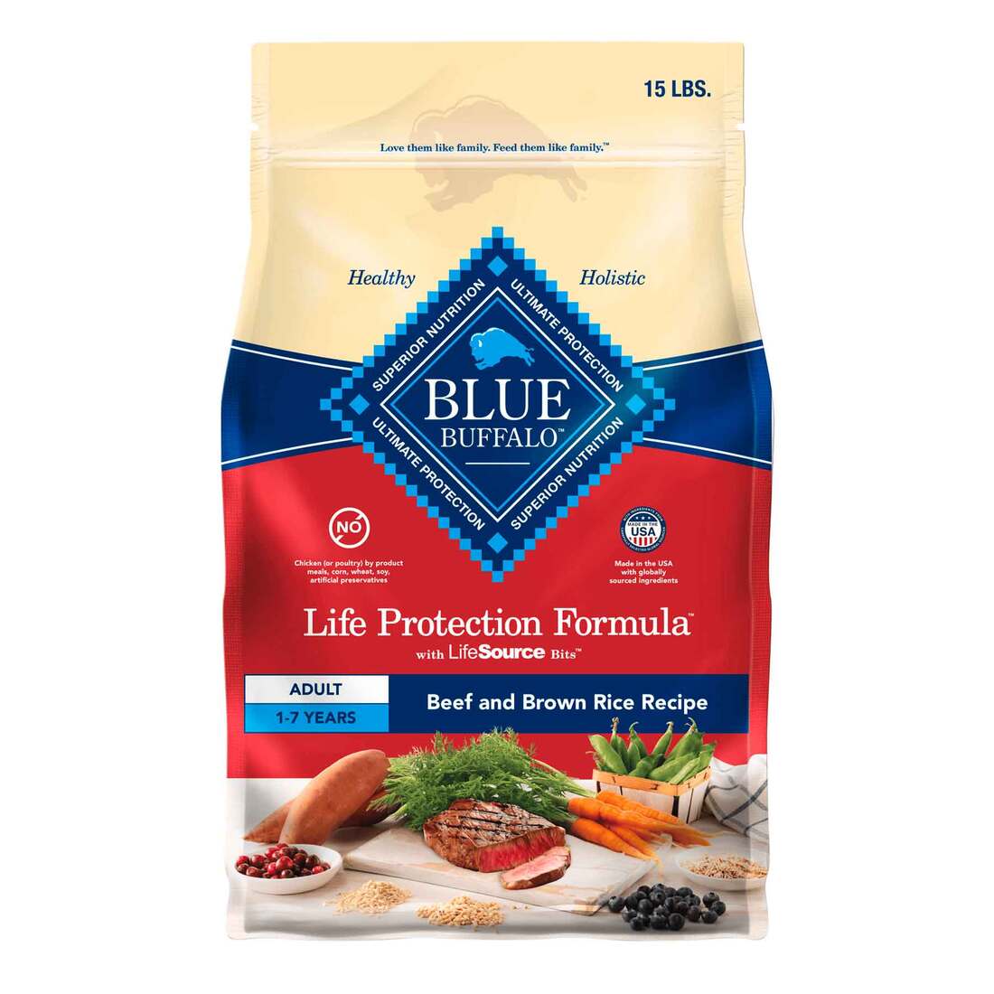 Blue Buffalo Life Protection Formula Adult Dry Dog Food, Beef - Image 2