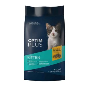 OptimPlus Kitten Chicken & Brown Rice Formula Dry Cat Food, 4 Pounds