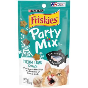Purina Friskies Cat Treats, Party Mix Meow Luau Crunch - 2.1 Ounce Pouch