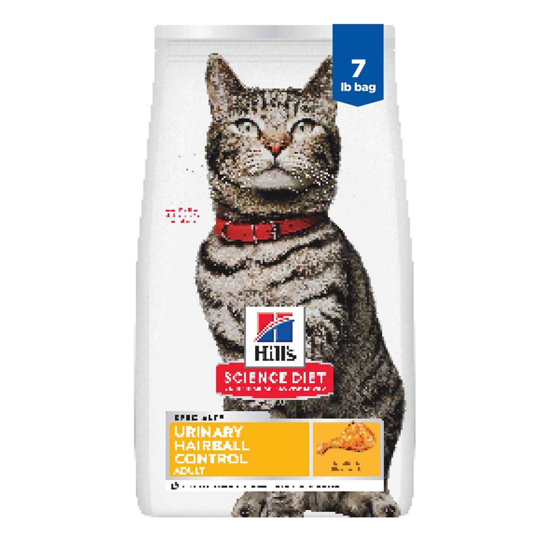 Hill's Science Diet Adult Urinary & Hairball Control Chicken Recipe Dry Cat Food, 7 Pound Bag