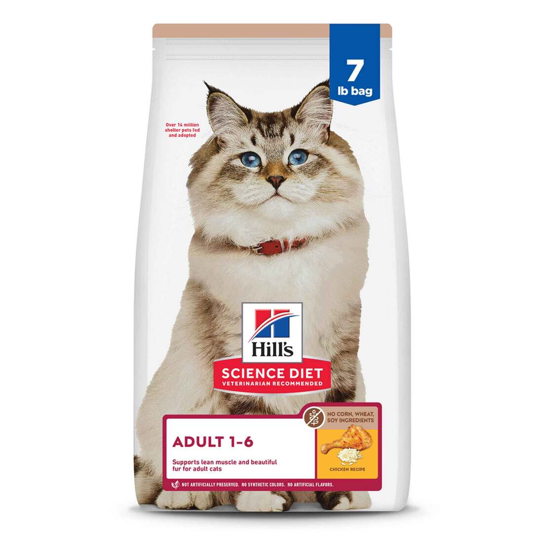 Hill's Science Diet Adult No Corn, Wheat or Soy Dry Cat Food, Chicken, 7 Pound Bag