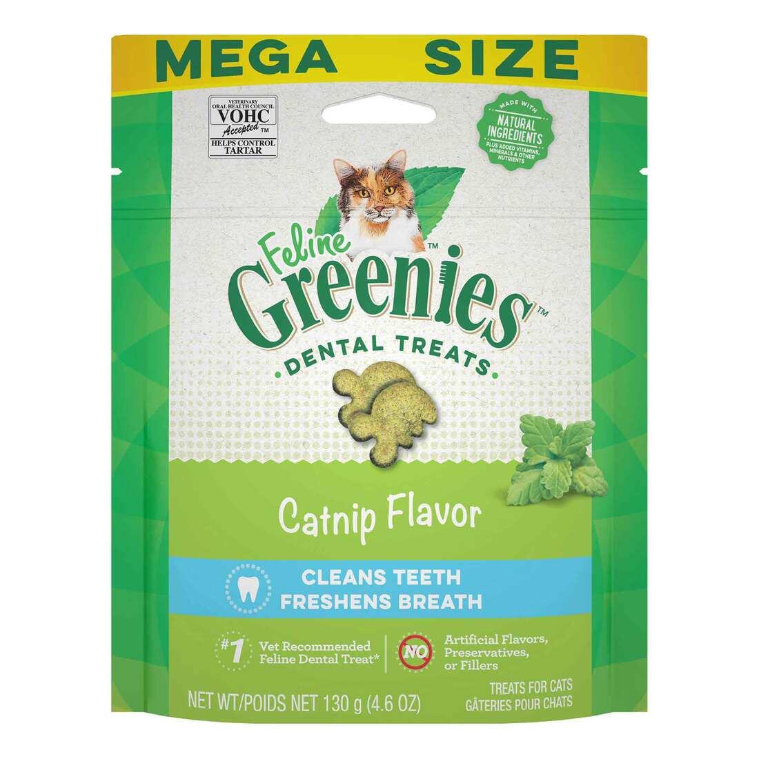 FELINE GREENIES Adult Natural Dental Care Cat Treats, Catnip Flavor - Image 2
