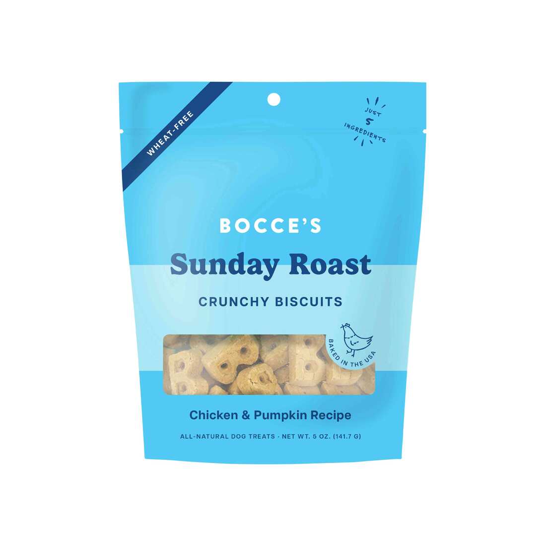Bocces Bakery Sunday Roast Biscuits Dog Treats, 5 Ounces