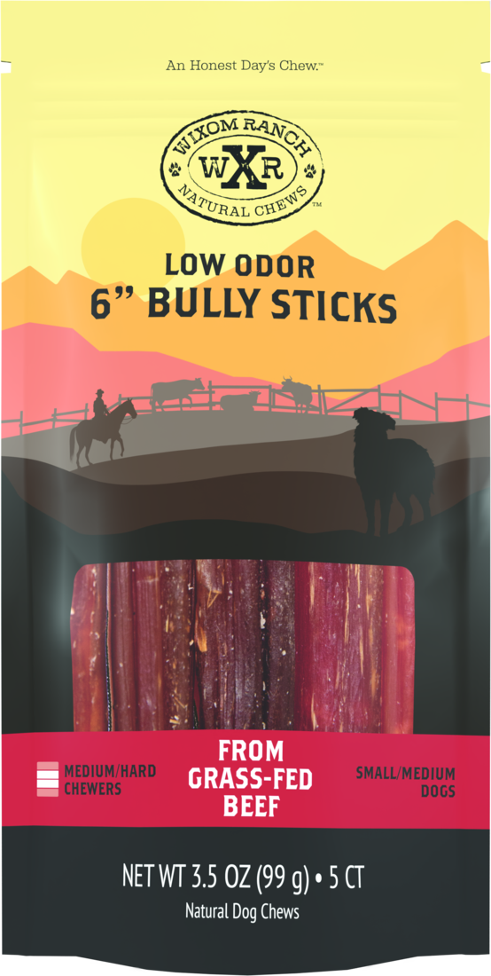 Wixom Ranch Natural Chews Low Odor Bully Stick, 6 Inches - Image 2