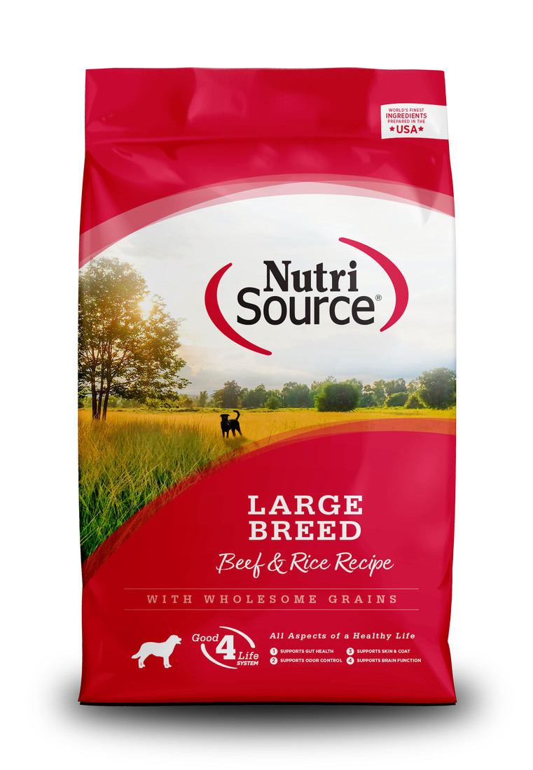 NutriSource Large Breed Dry Dog Food, Beef and Rice, 26 Pounds