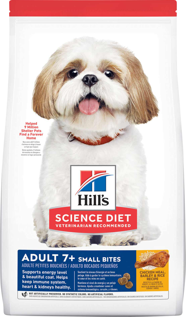 Hill's Science Diet Senior 7+ Small Bites Dry Dog Food, Chicken Meal, Barley & Rice Recipe, 5 Pound
