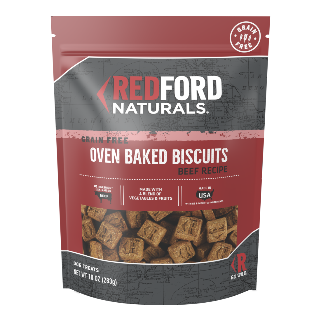 Redford Naturals Grain Free Beef Recipe Biscuits Dog Treat, 10 Ounces