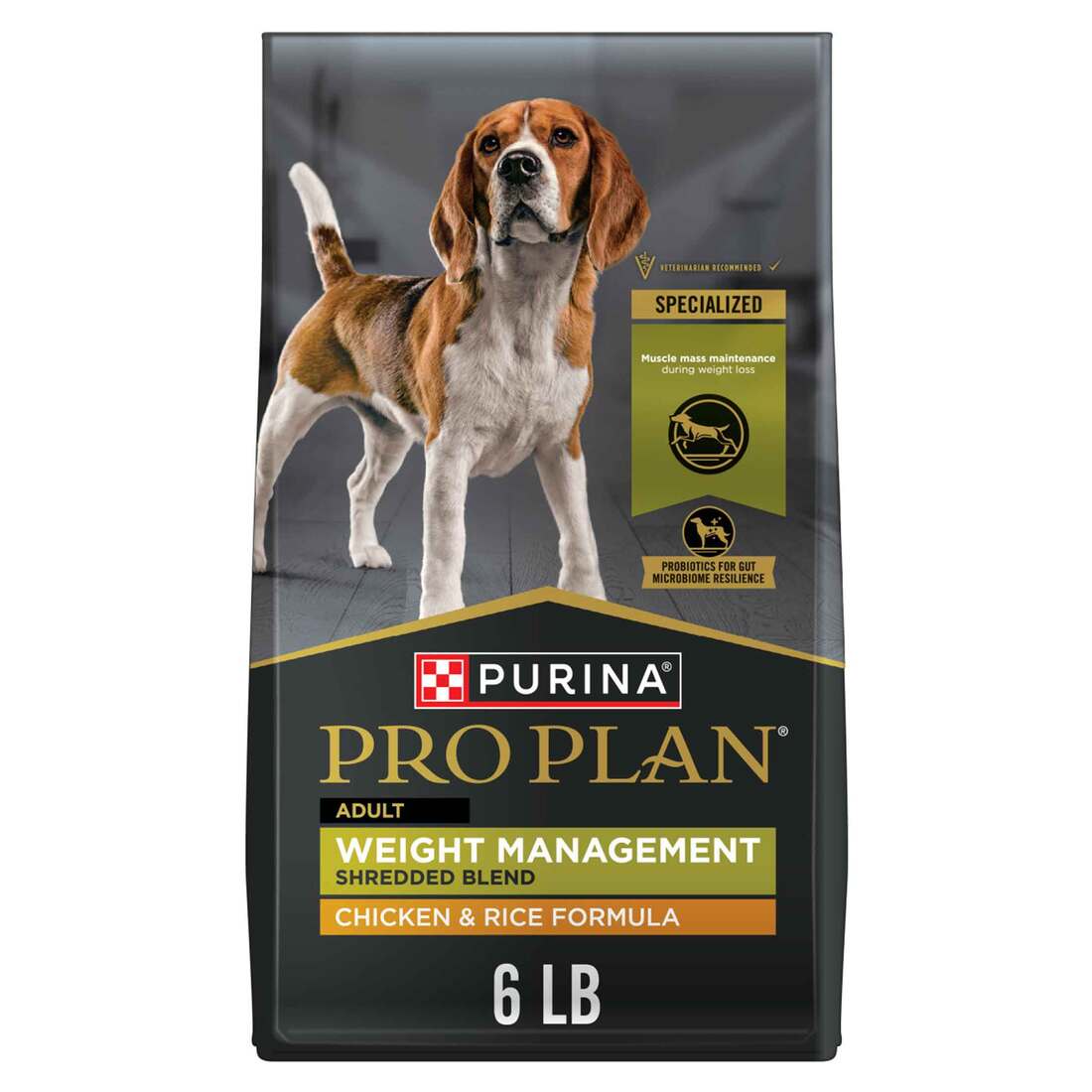 Purina Pro Plan With Probiotics, Weight Management Dry Dog Food, Shredded Blend Chicken & Rice Formu - Image 2