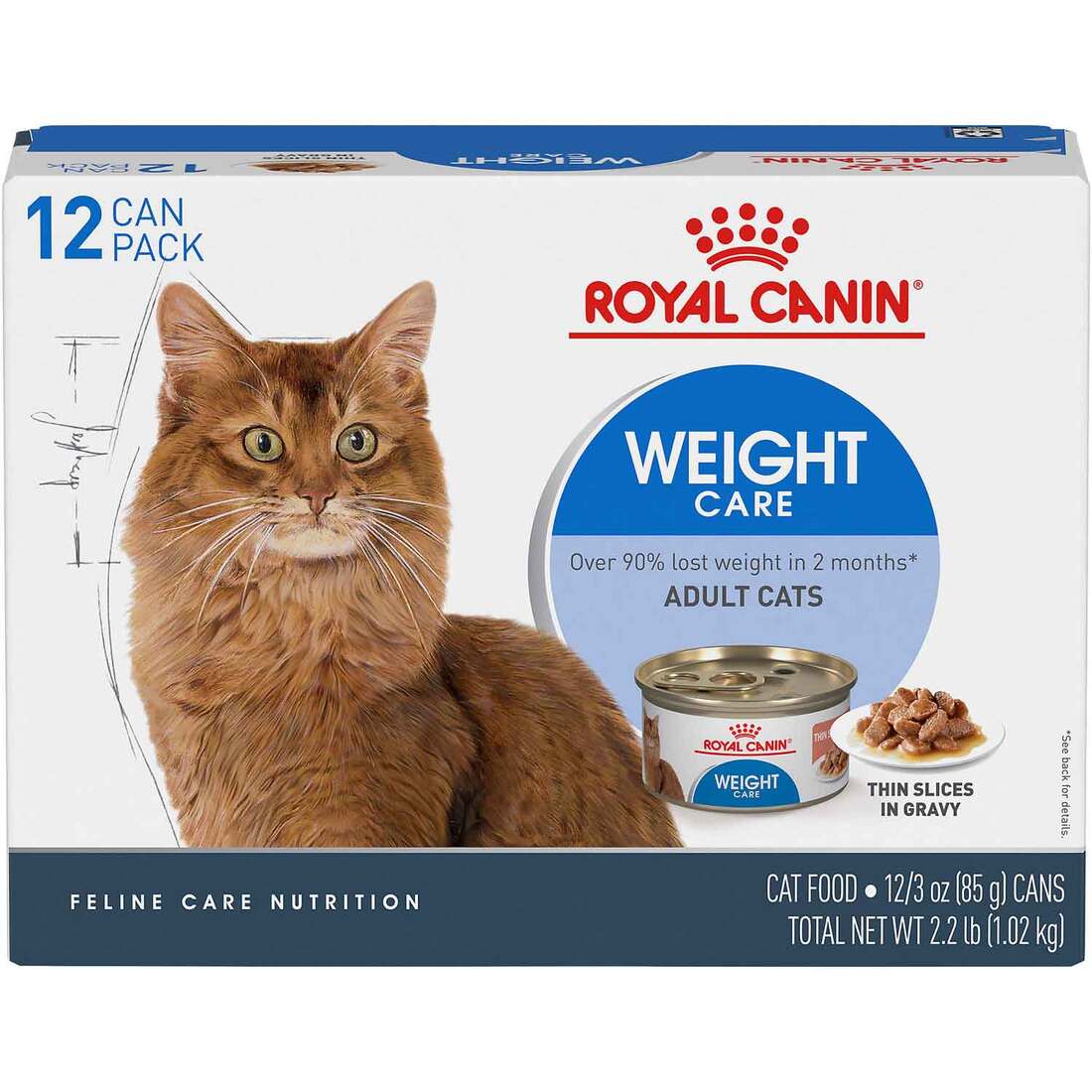 Royal Canin® Feline Care Nutrition™ Wet Cat Food, Weight Care Thin Slices In Gravy (12), 3 Ounces