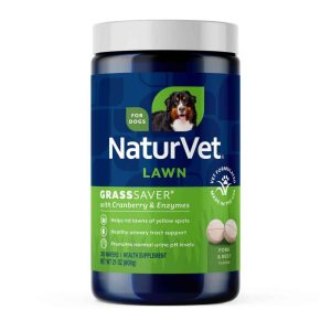 NaturVet GrassSaver Health Supplement for Dogs, Pork and Beef Flavor, 300 Count