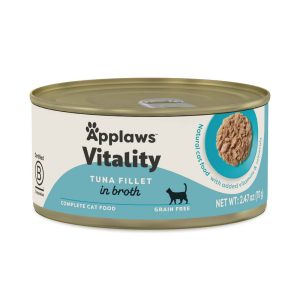 Applaws Vitality Natural Wet Cat Food, Tuna Fillet in Broth 2.47 Ounces