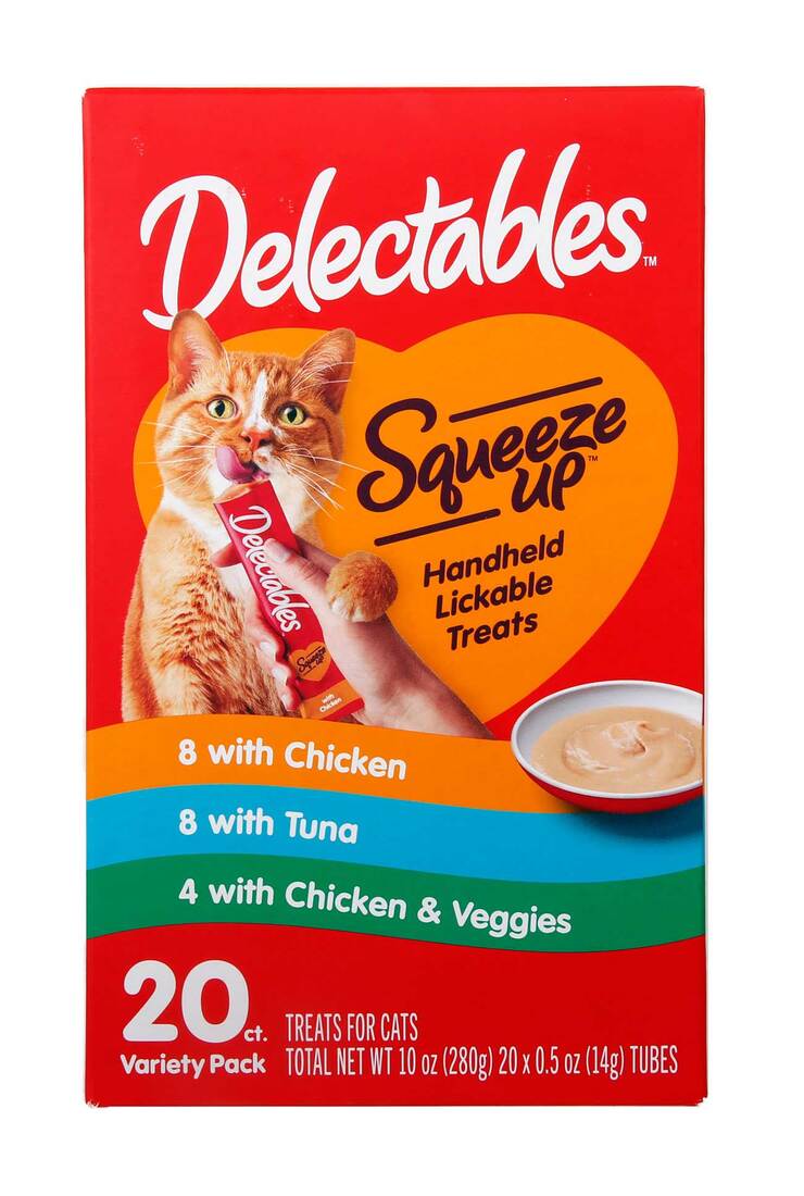 Hartz Delectable Cat Treat Squeeze Ups- Variety Pack, 12.96 Ounces, 20 Count