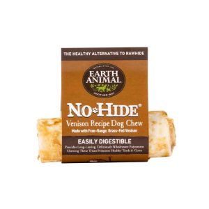 Earth Animal No-Hide Grass-Fed Venison Small Natural Rawhide Alternative Dog Chew, 1 Count