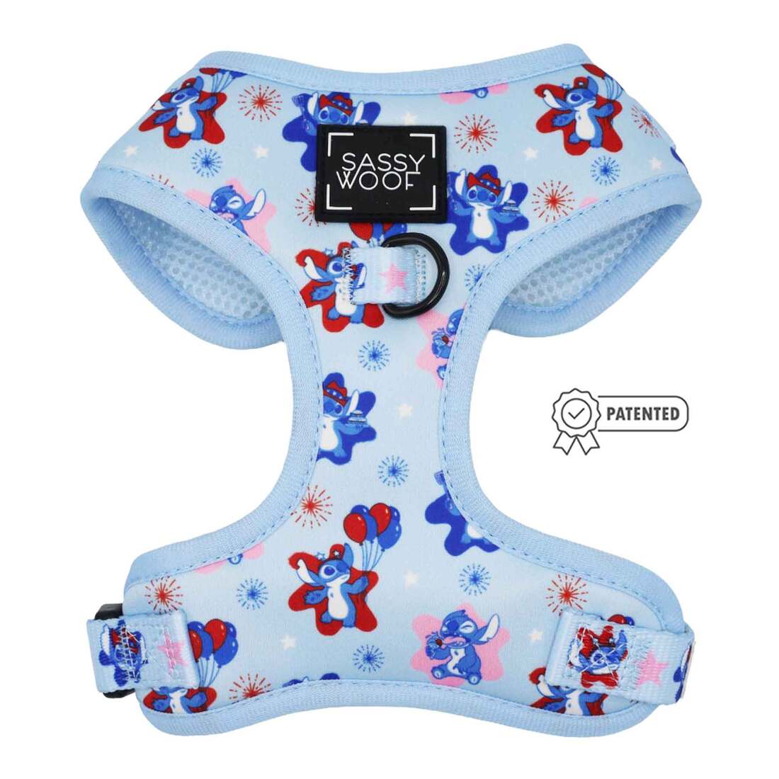 Sassy Woof Adjustable Dog Harness, Disney's Stitch Americana - Image 3