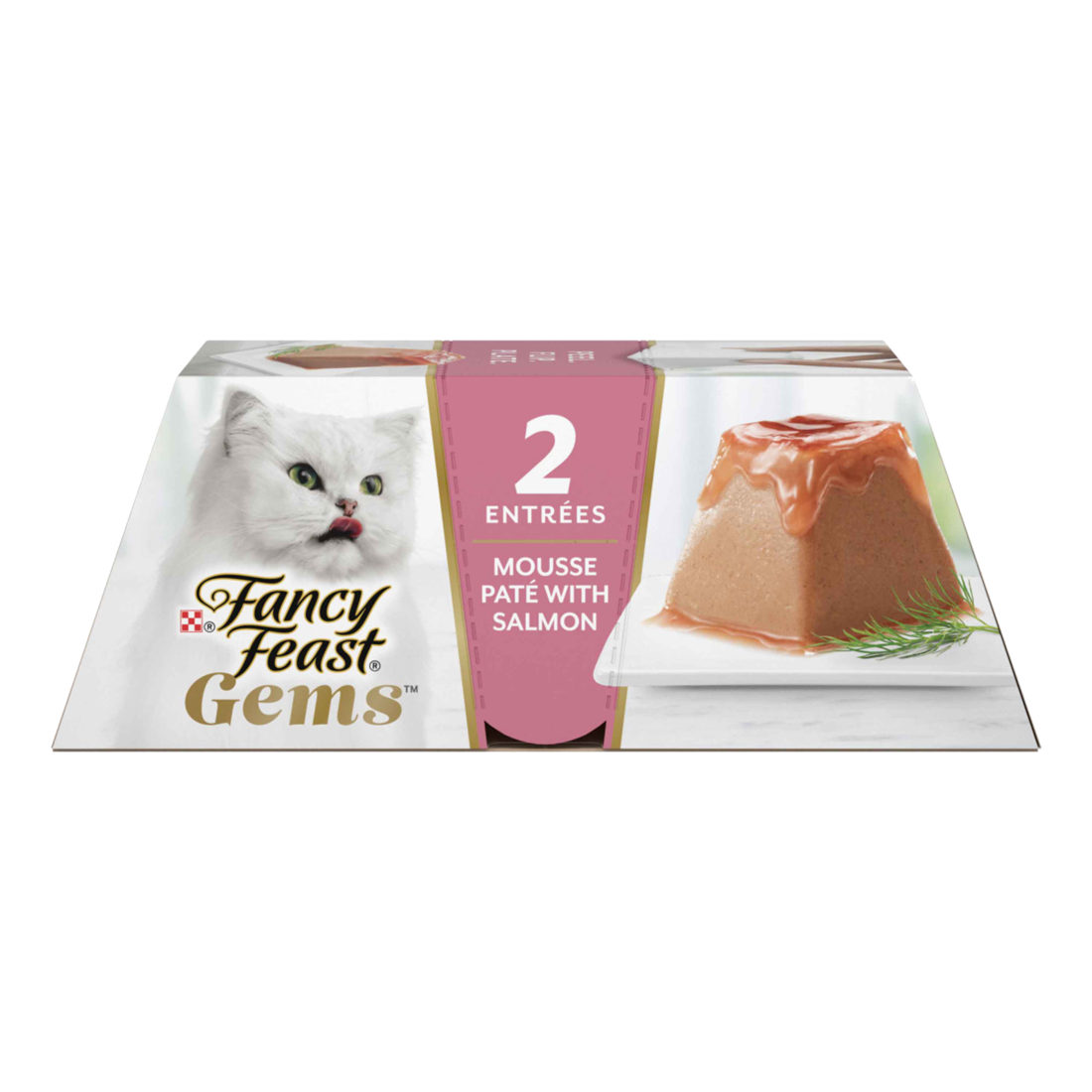 Purina Fancy Feast Gems Mousse Pate With Salmon and Halo of Savory Gravy Cat Food - 4 Ounce Box