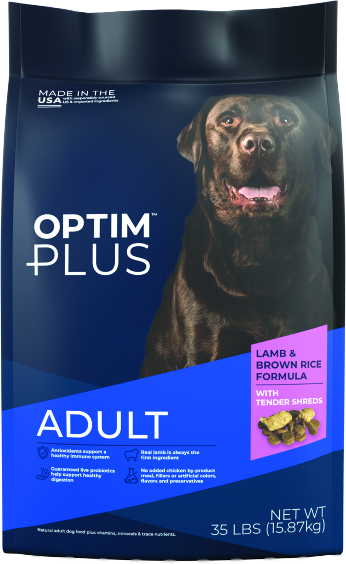 OptimPlus Adult Lamb & Brown Rice Formula With Tender Shreds Dry Dog Food