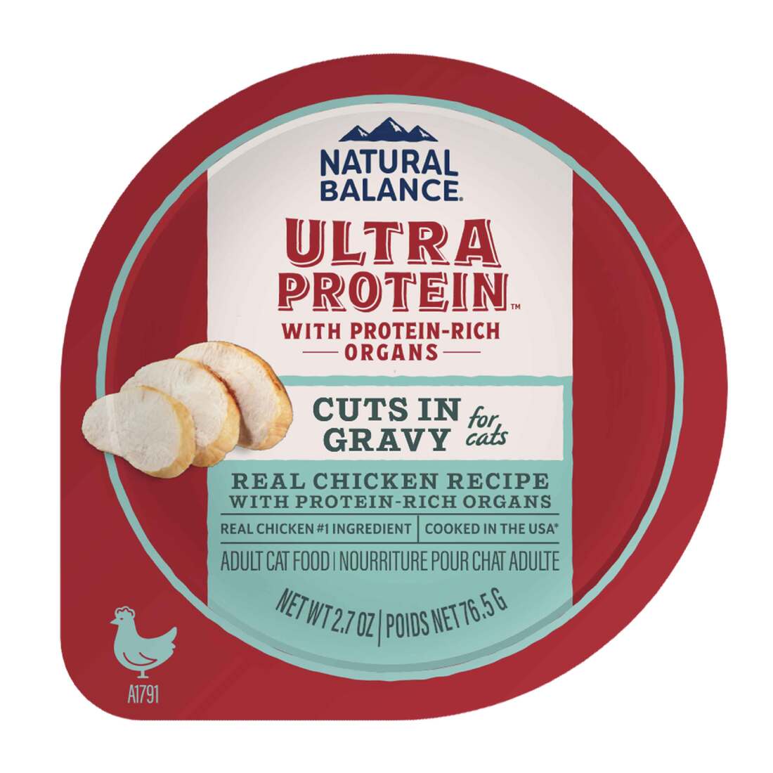 Natural Balance Ultra Protein Wet Cat Food, Real Chicken Recipe Cuts in Gravy, 2.7 Ounces
