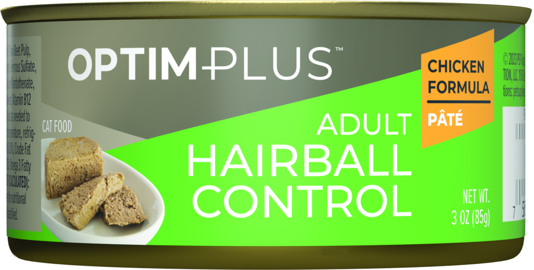 OptimPlus Adult Hairball Chicken Formula Wet Cat Food, 3 Ounces