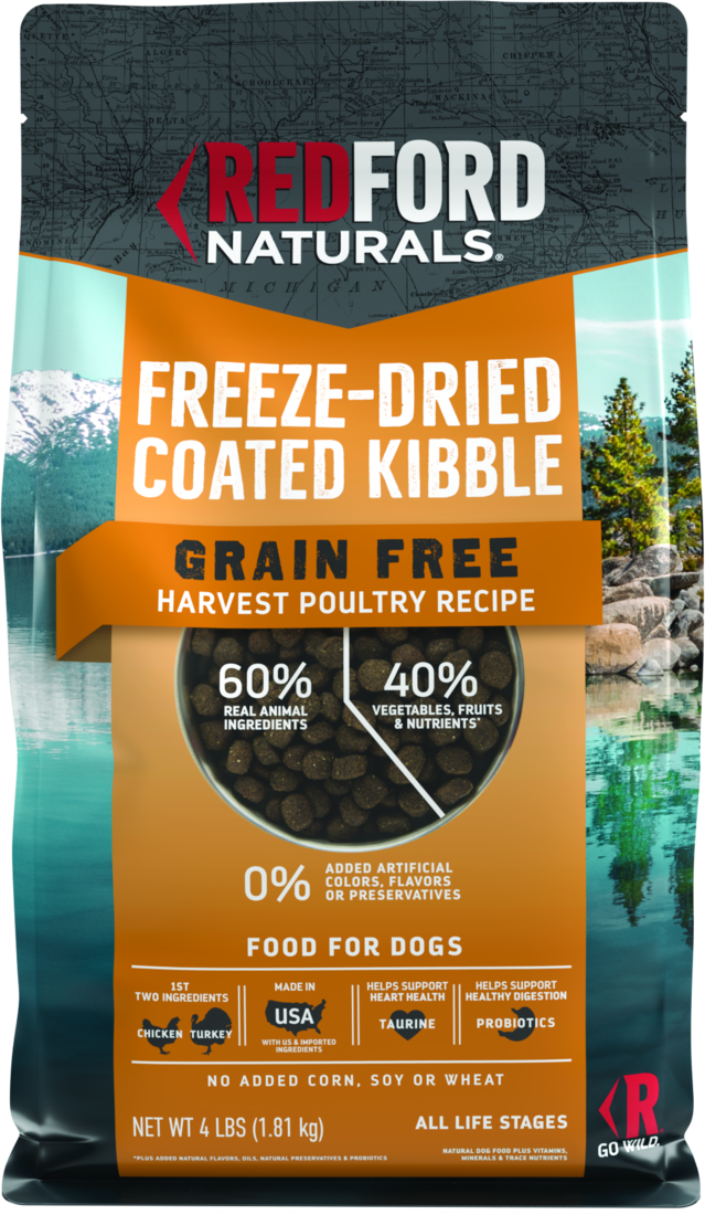 Redford Naturals Grain Free Freeze-Dried Coated Kibble Dry Dog Food, Harvest Poultry Recipe - Image 2