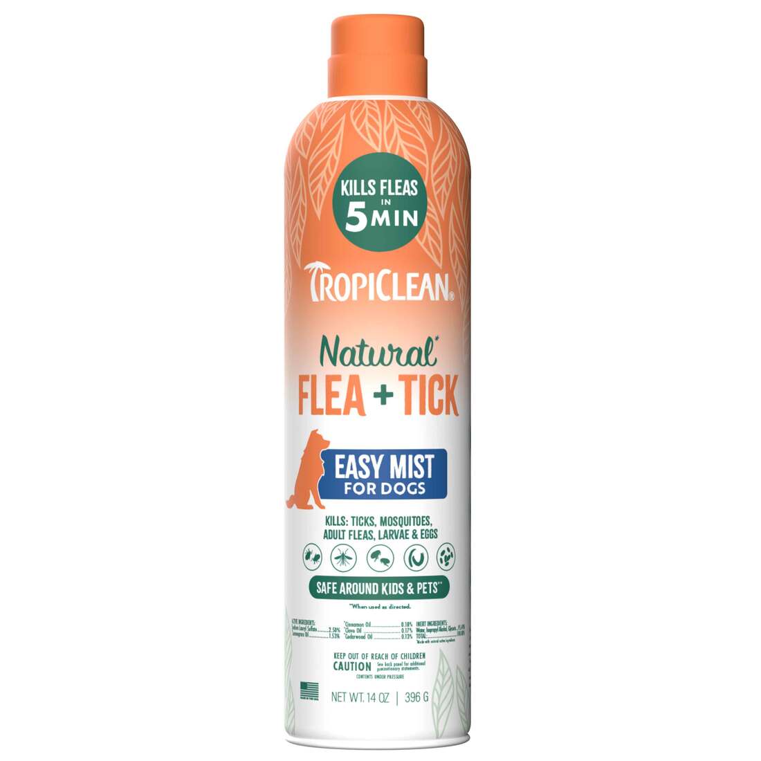 TropiClean Natural* Flea + Tick Dog + Home Easy Mist Spray, 14 Ounces