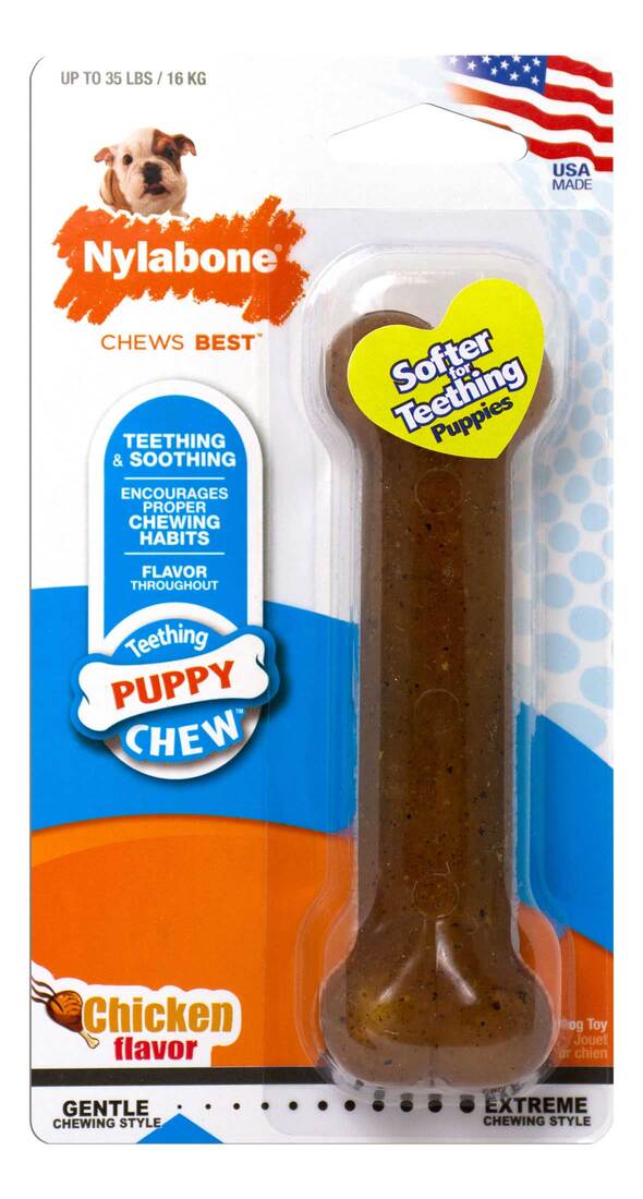 Nylabone Puppy Chew Chicken Flavor Chew Toy - Image 2