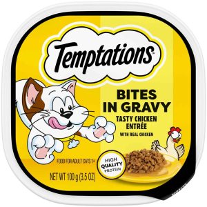 Temptations Cat Food Bites In Gravy Wet Cat Food, Tasty Chicken, 3.5 Ounces