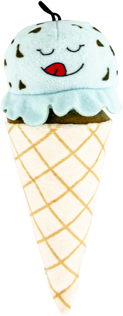 Play On Dog Toy 2-in-1 Plush Mint Chip Ice Cream