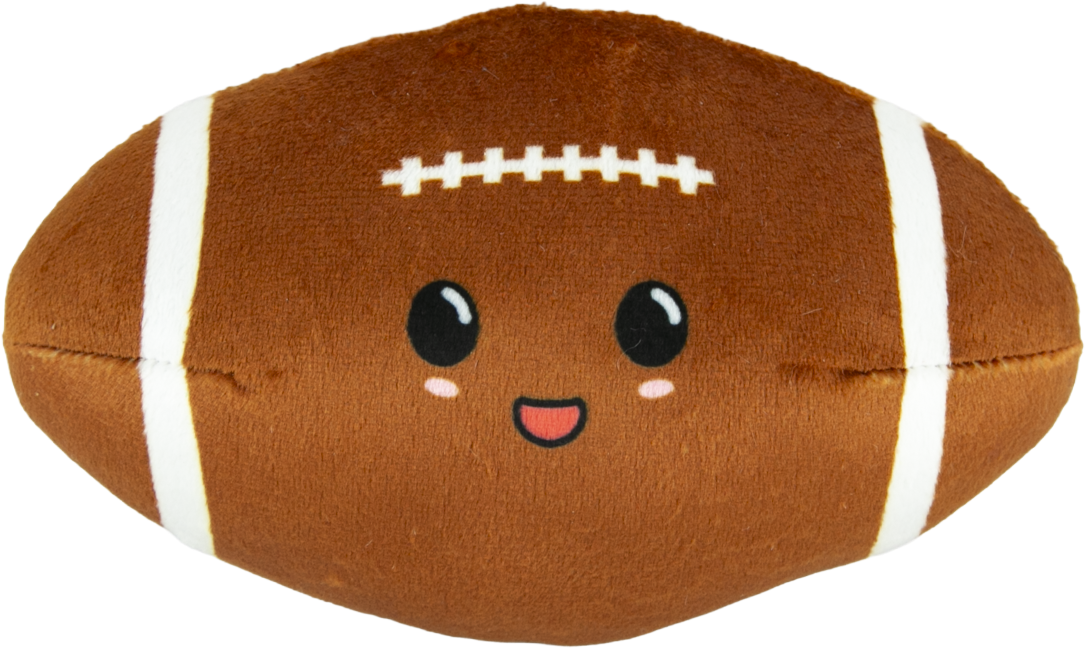 Play On Plush Two-in-One Football and Spike Ball Dog Toy, 7 Inches