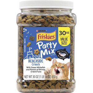 Purina Friskies Cat Treats, Party Mix Beachside Crunch - 30 Ounce Canister
