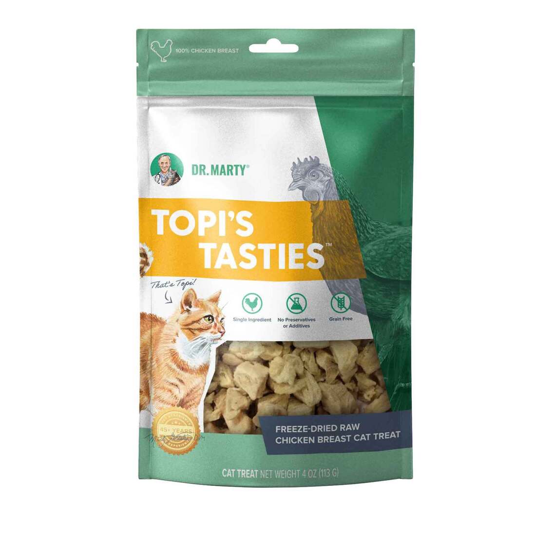 Dr Marty Topis Tasties Freeze Dried Cat Food, Chicken Breast, 4 Ounces