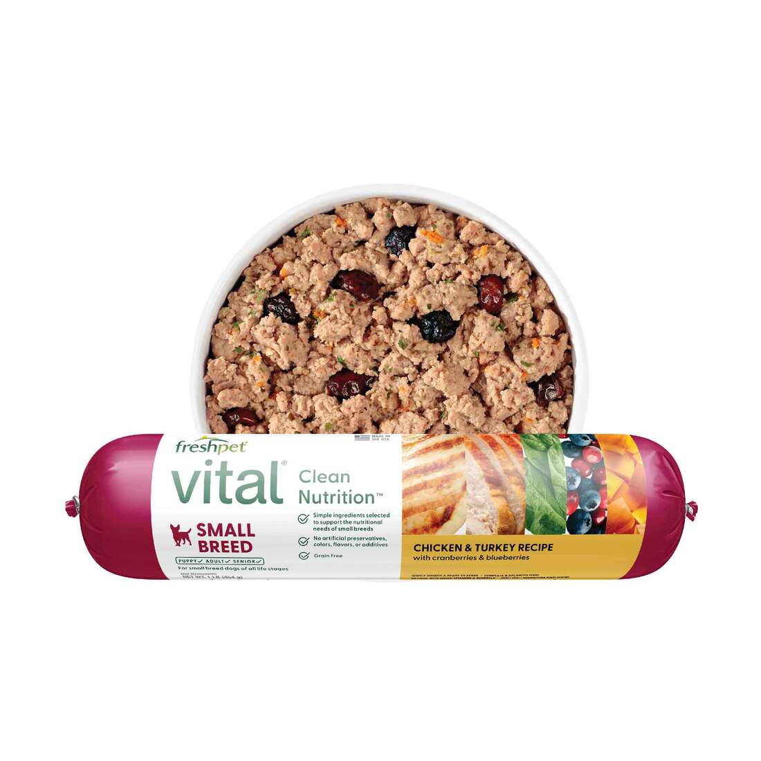 Freshpet Vital Grain-Free Small Breed Poultry Fresh Dog Food, 1 Pound - Not Available for Delivery