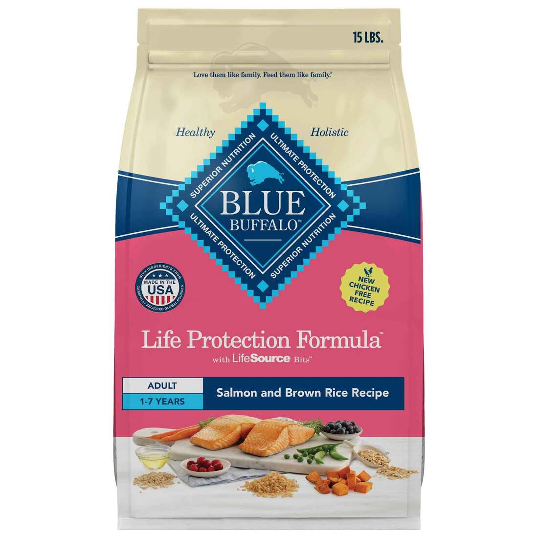 Blue Buffalo Life Protection Formula Adult Natural Dry Dog Food, Salmon & Brown Rice Recipe - Image 2