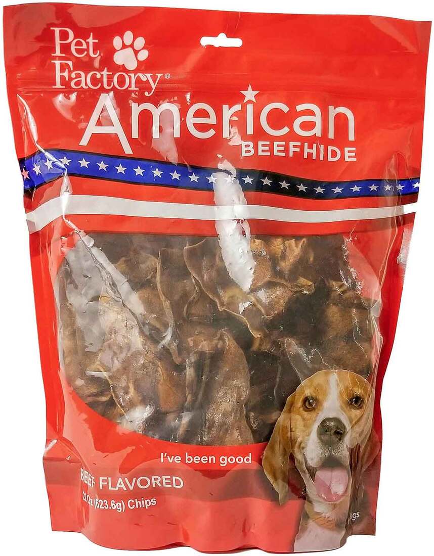Pet Factory American Beefhide Beef Flavor Chips, 22 Ounces