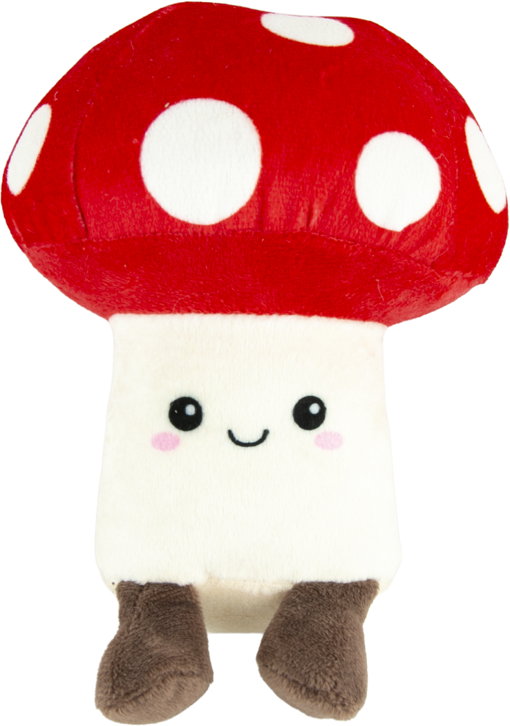 Play On Plush Mushroom With Legs Dog Toy, 8 Inches Tall