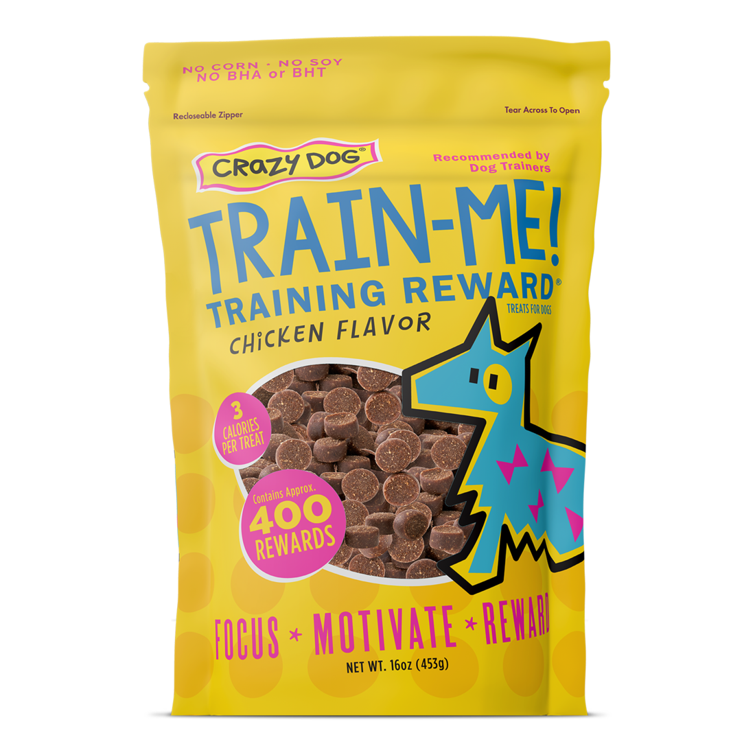 Crazy Dog Train-Me! Training Reward Chicken Dog Treat, 16 Ounces