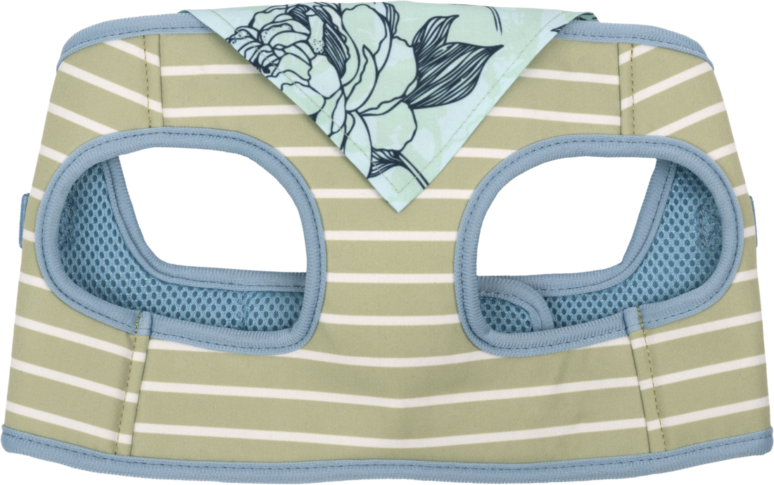 Play On Spring/Summer Floral and Stripe Harness with Bandana, Large