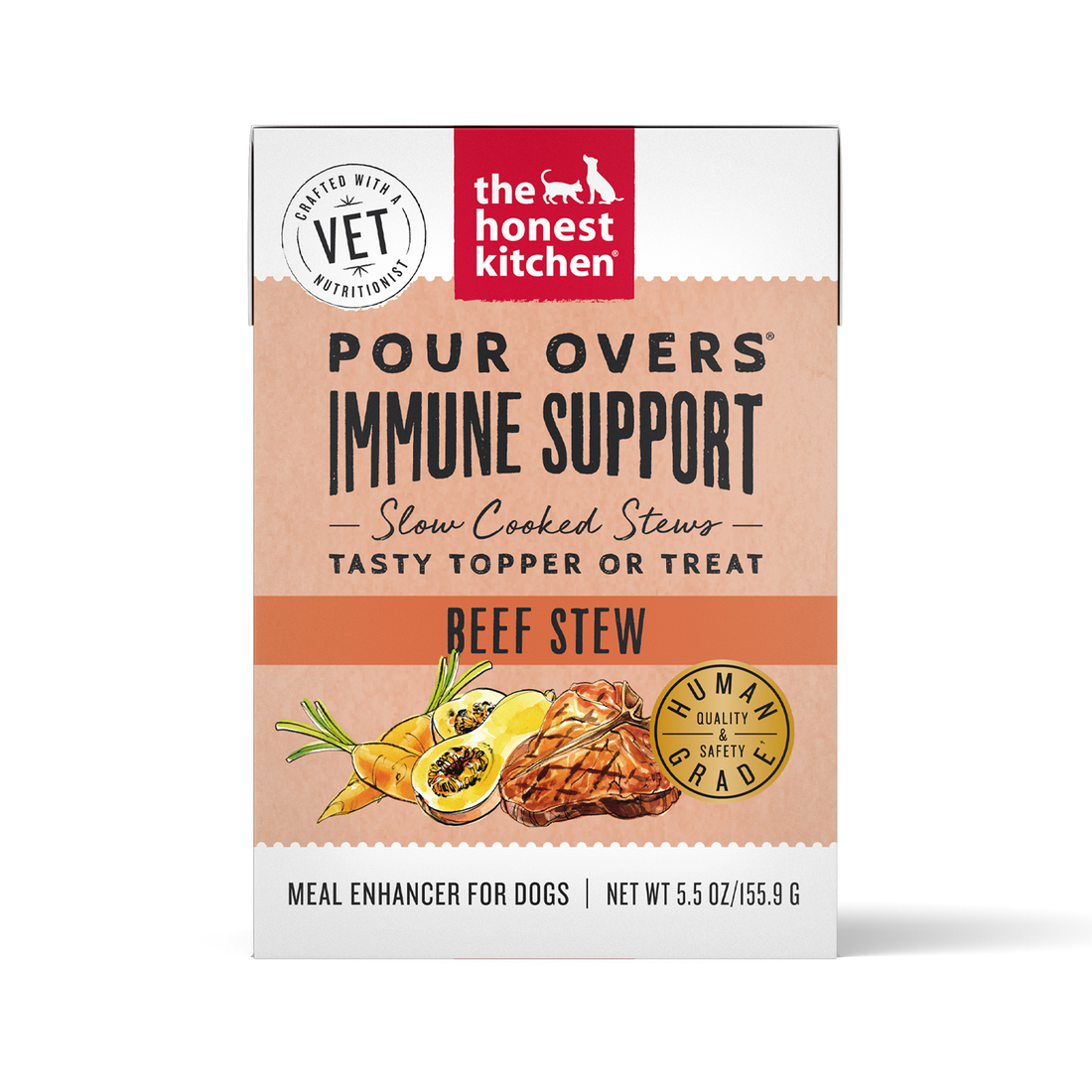 The Honest Kitchen Dog Food Pour Over Immunity Support Dog Food Topper or Treat, Beef Stew, 5.5 Ounc