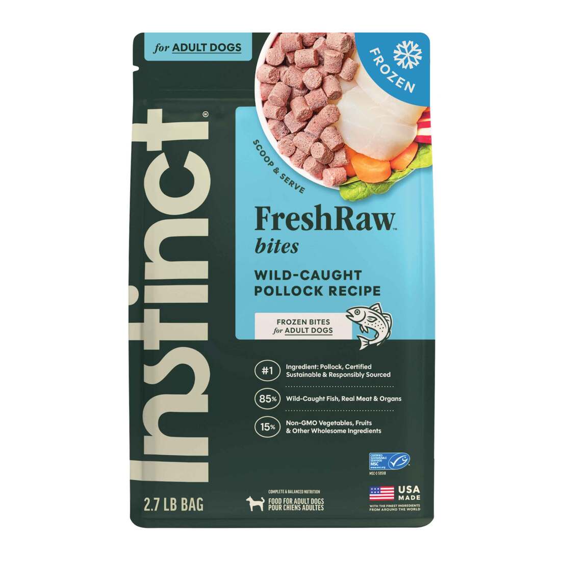Instinct Raw Frozen Pollock Bites Dog Food - Image 2