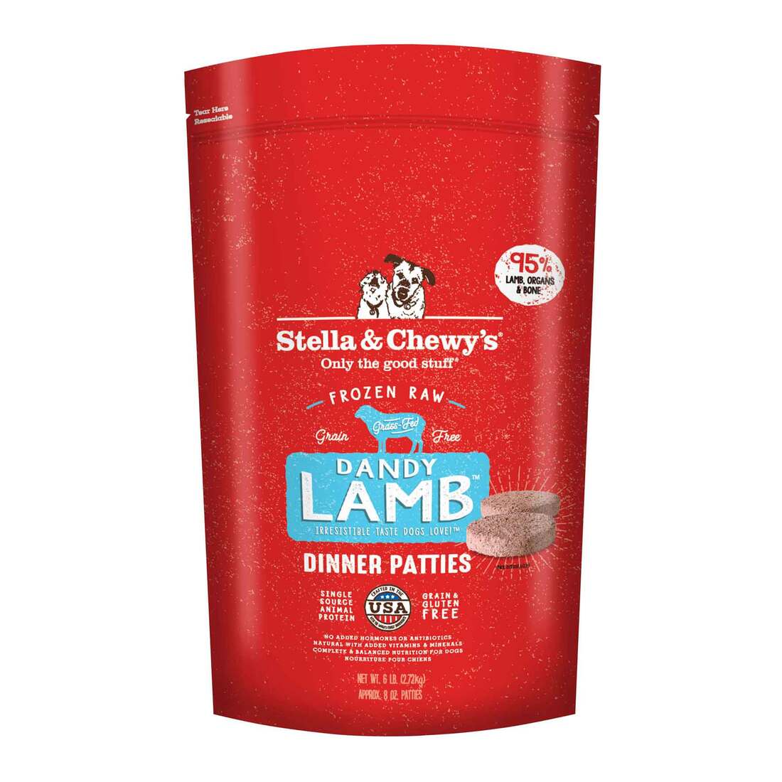 Stella & Chewy's Dog Frozen Raw, Dandy Lamb Dinner Patties, 6 Pounds - Not Available for Delivery