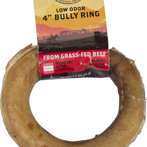 Wixom Ranch Natural Chews Low Odor Bully Ring, 4 Inches